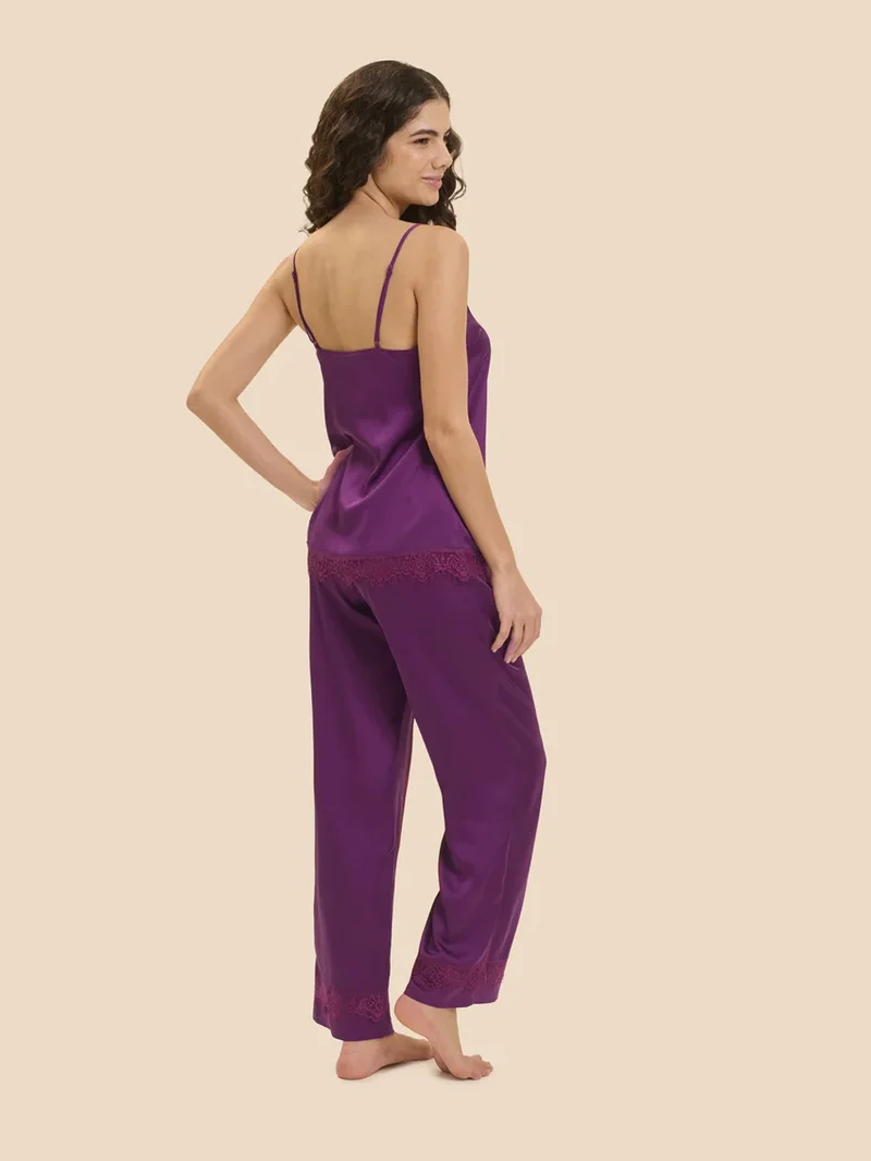 Simone Perele - Satin Secrets Seidenhose in Brombeere
