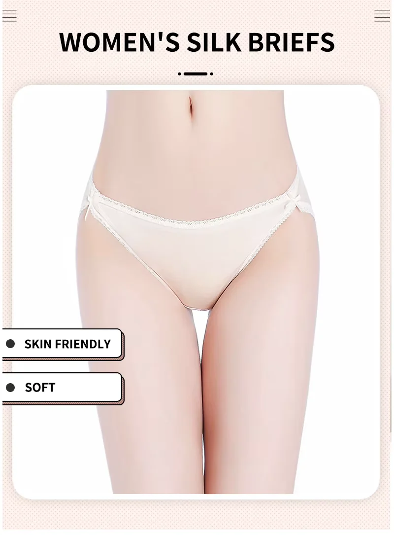 Schwarzer, einfarbiger, sexy und bequemer Seidenslip, nahtloser Seidenpanty