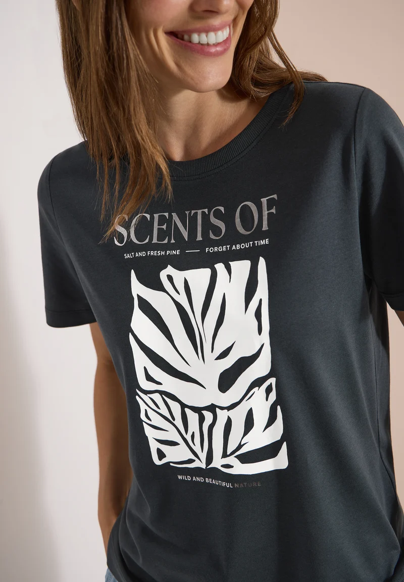 T-Shirt mit Rundhals und Frontprint