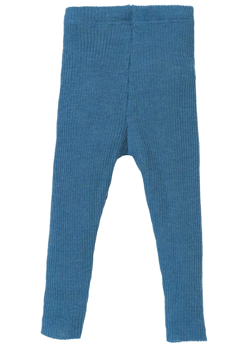 Disana Dünne Leggings aus Merinowolle – Taubenblau