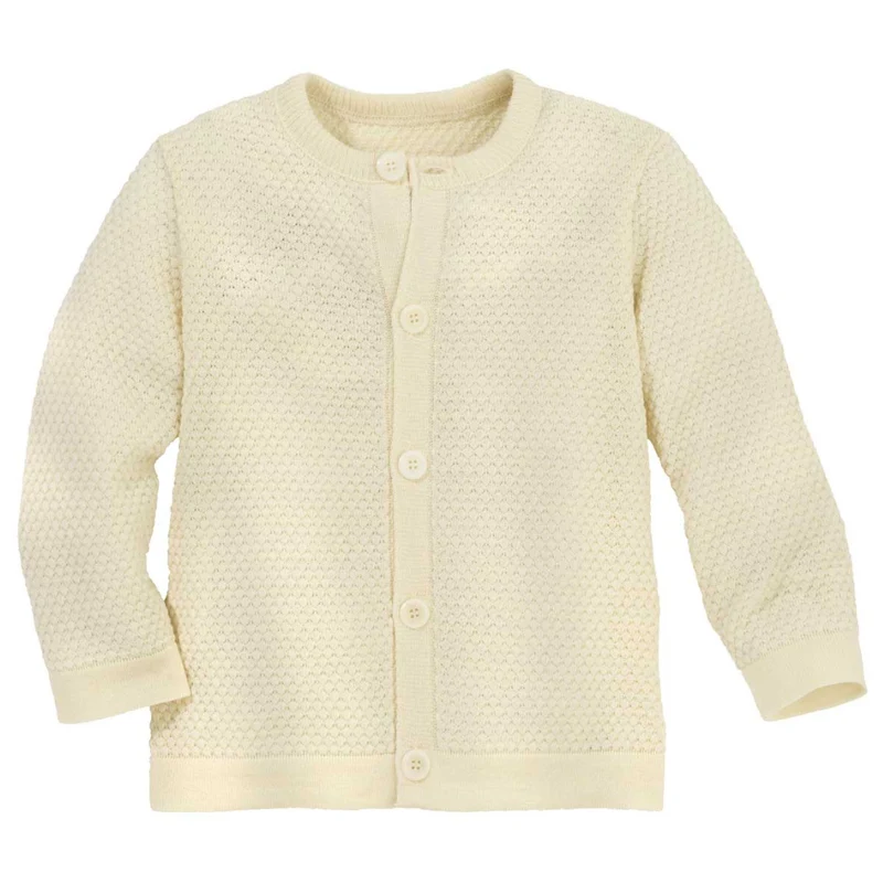 Disana Cardigan im Waffelstrick – Merinowolle – Natur