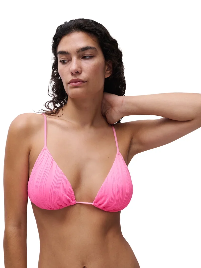 Chantelle Swimwear - Einheitsgröße, bügelloser Triangel-Bikini mit T-Shirt, rosa Batikmuster