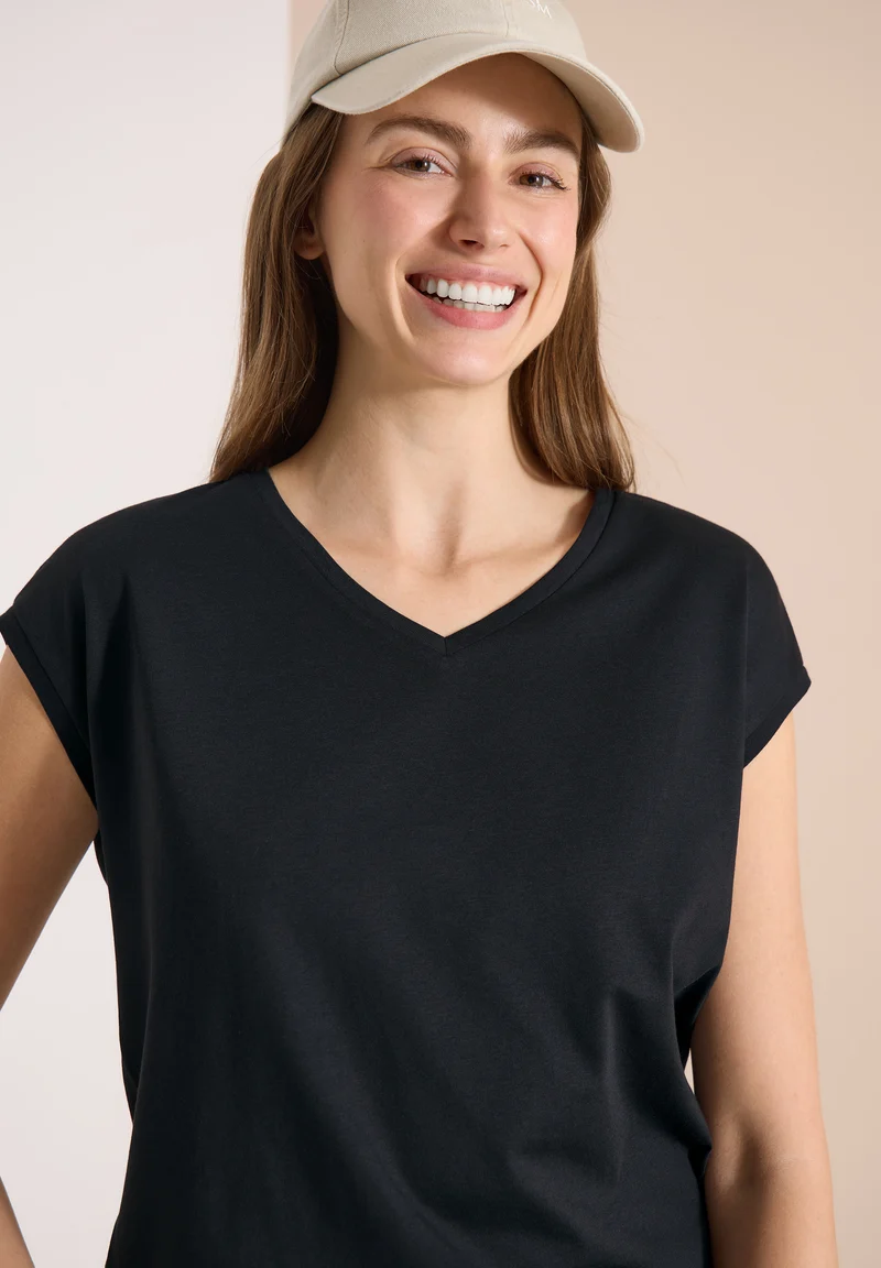 Dropped Shoulder Shirt mit V-Neck