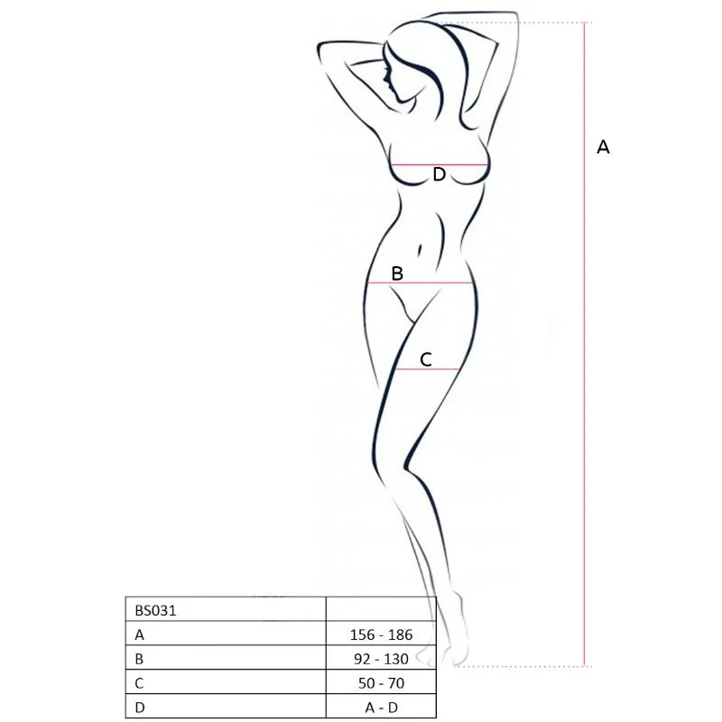 PASSION - WOMAN BS031 BODYSTOCKING SCHWARZ EINE GRÖSSE