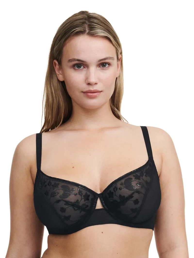 Chantelle - Philter sehr bedeckender Bügel-BH aus schwarzem Vinyl