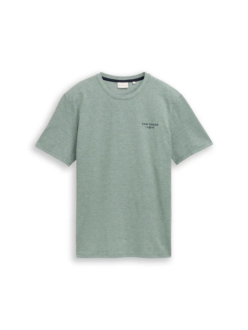 Piqué T-Shirt in Melange-Optik