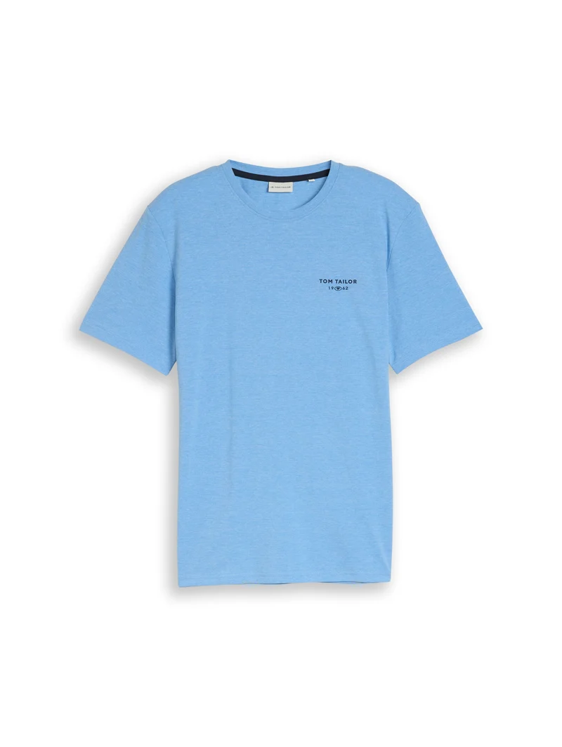 Piqué T-Shirt in Melange-Optik