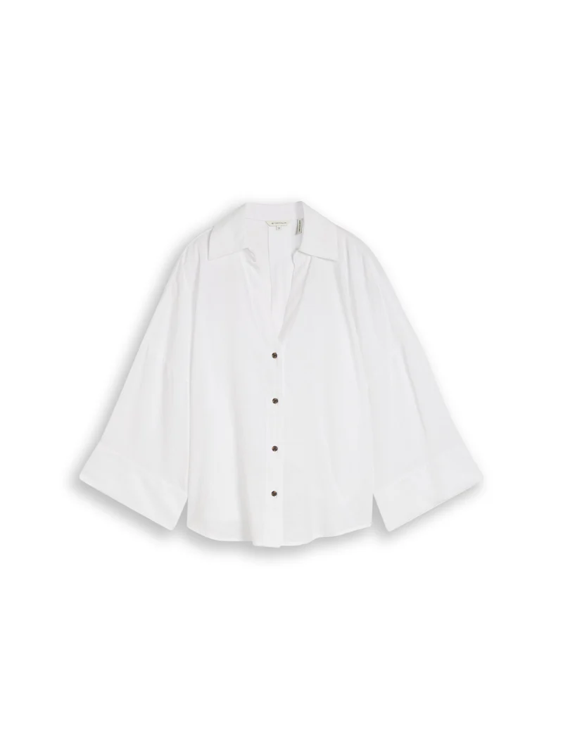 Oversize Bluse mit Leinenanteil