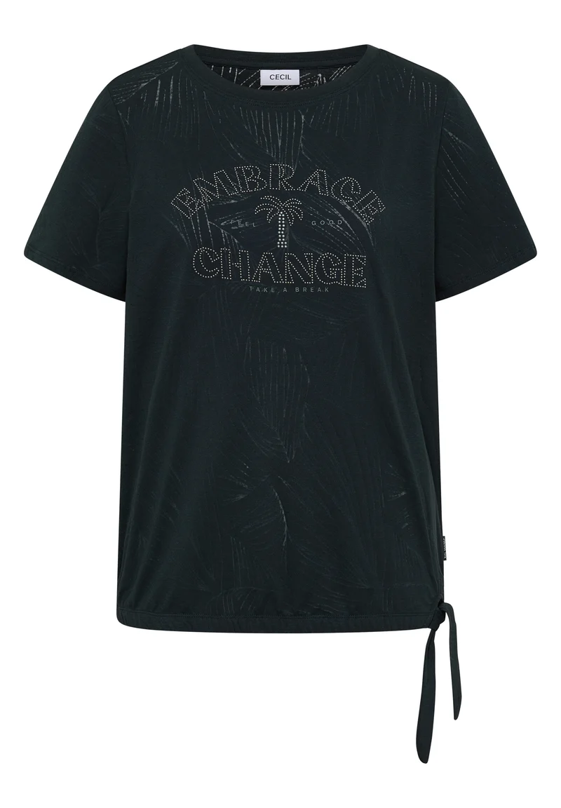 Shirt im Ausbrenner-Look mit Wording
