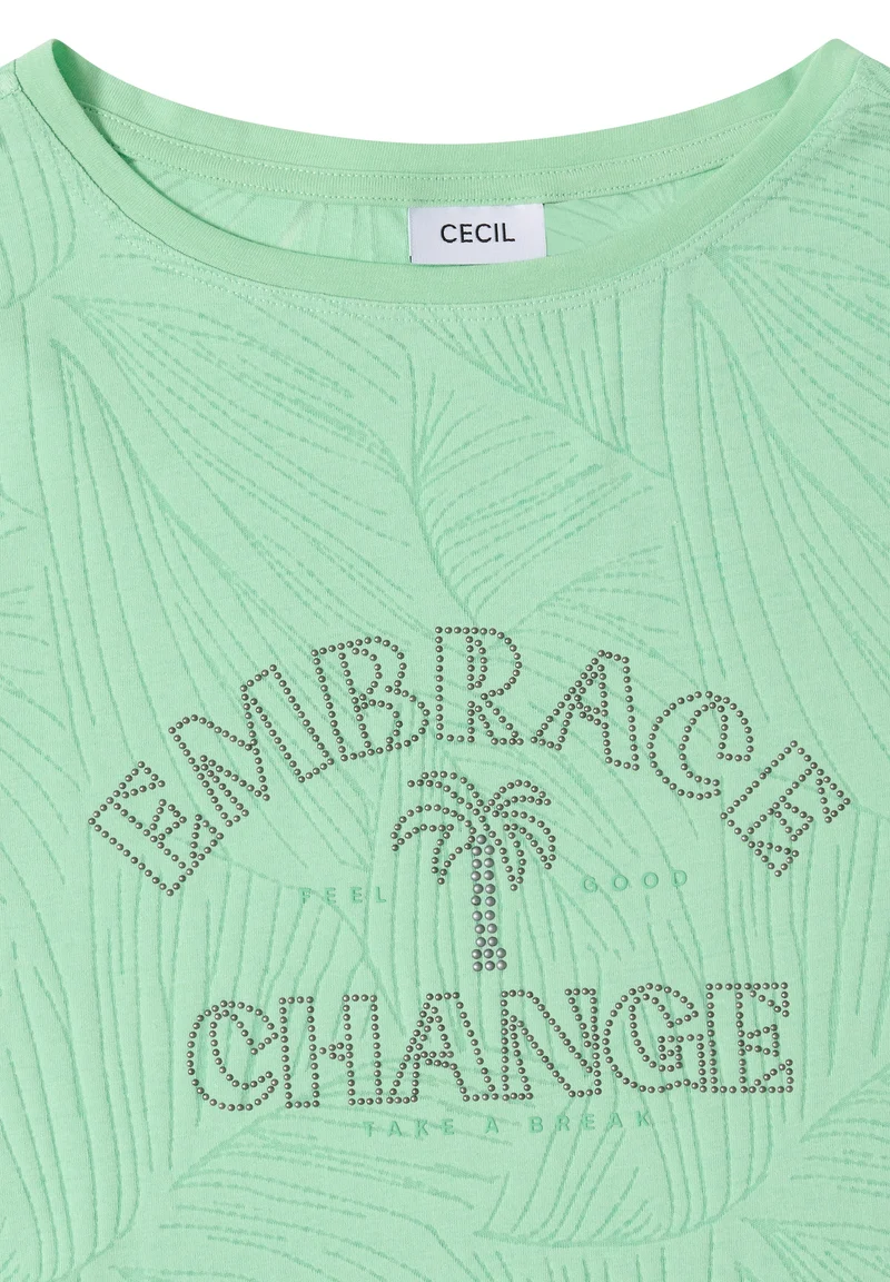 Shirt im Ausbrenner-Look mit Wording
