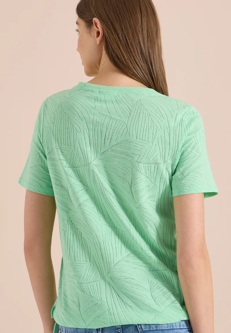 Shirt im Ausbrenner-Look mit Wording