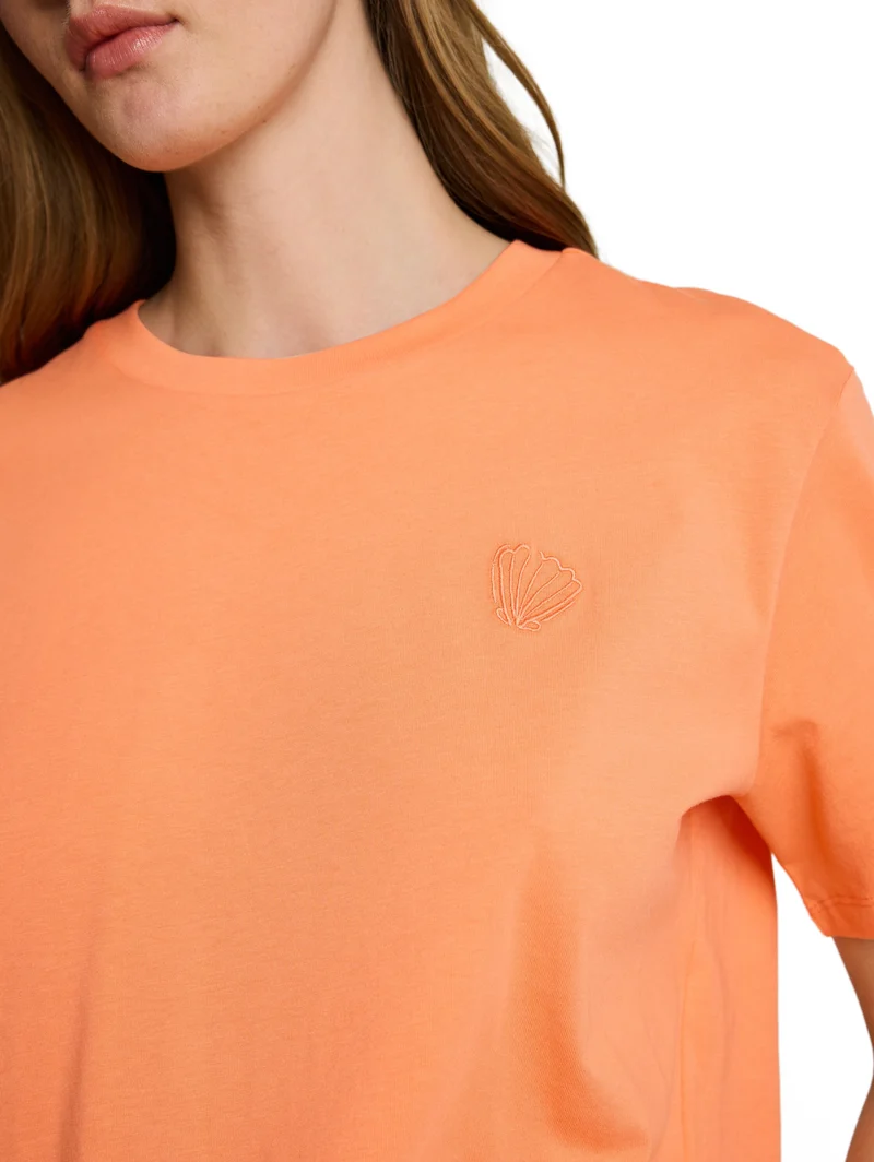 Boxy Fit T-Shirt mit Stickerei
