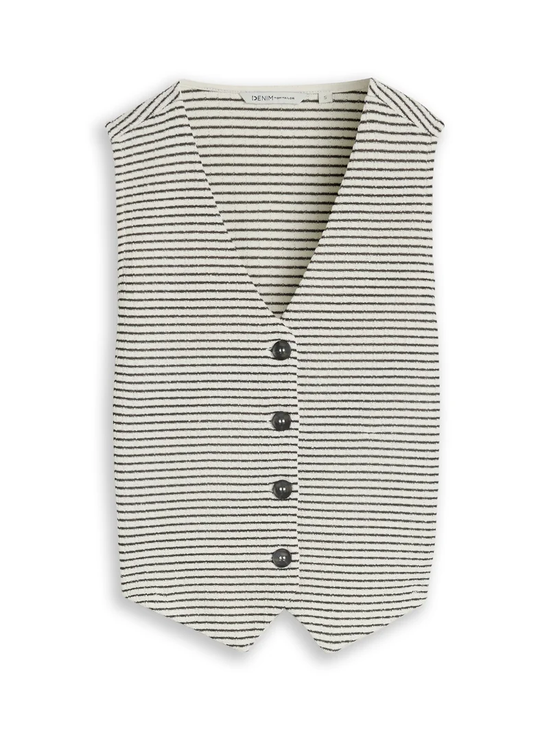 Fitted Jacquard Blazer-Weste
