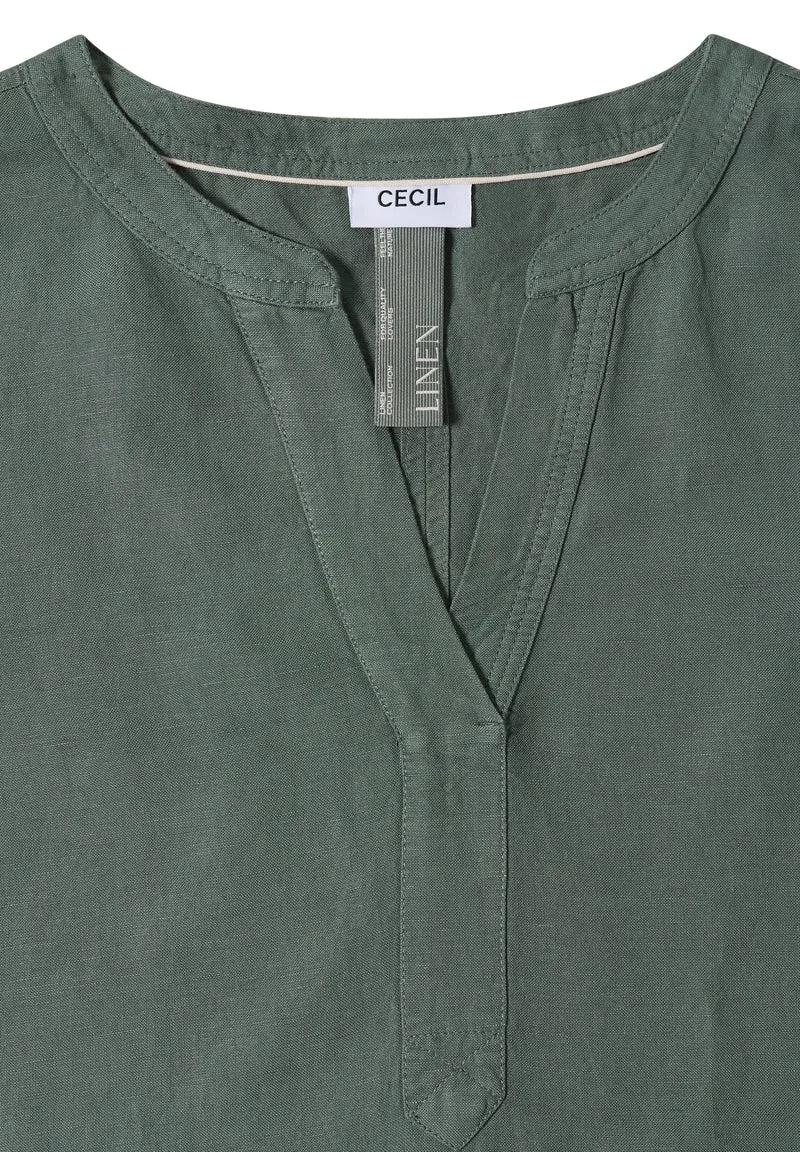 Knielanges Kleid aus Leinenmix