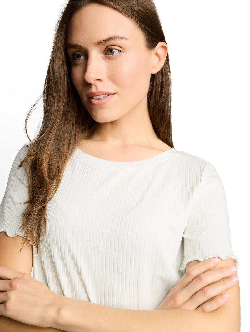 T-Shirt mit Rippstruktur