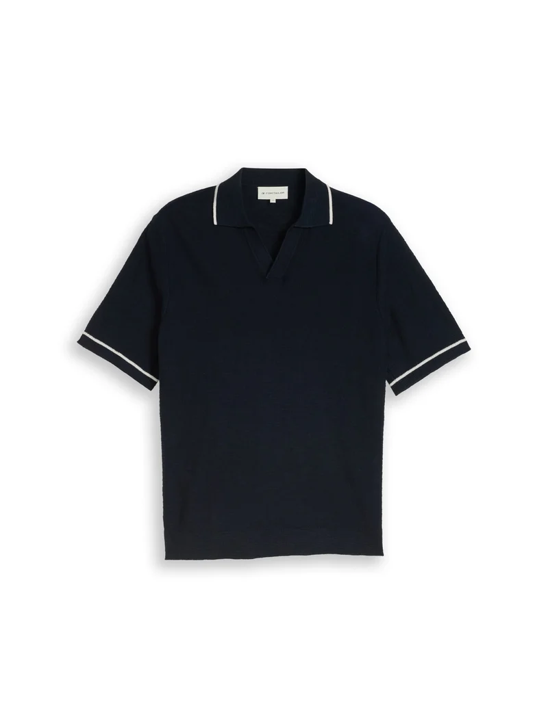 Strick-Poloshirt aus Baumwolle