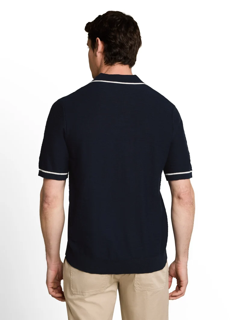 Strick-Poloshirt aus Baumwolle