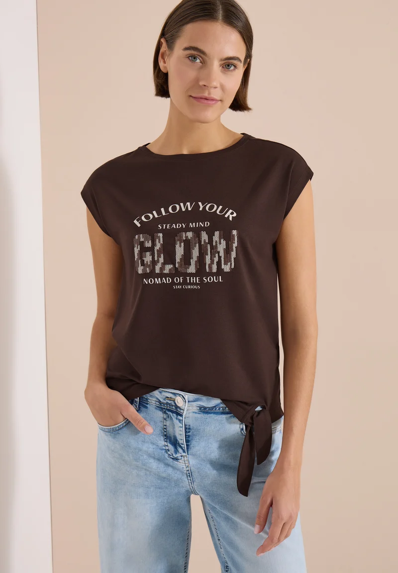 Dropped Shoulder Shirt mit Knotendetail