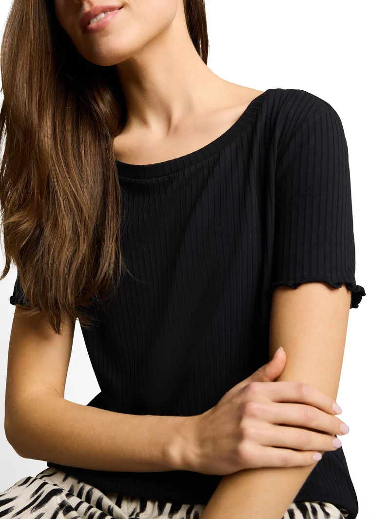 T-Shirt mit Rippstruktur