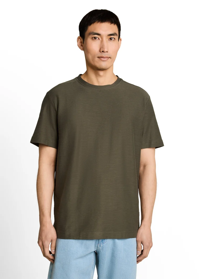 T-Shirt mit Ottoman-Struktur