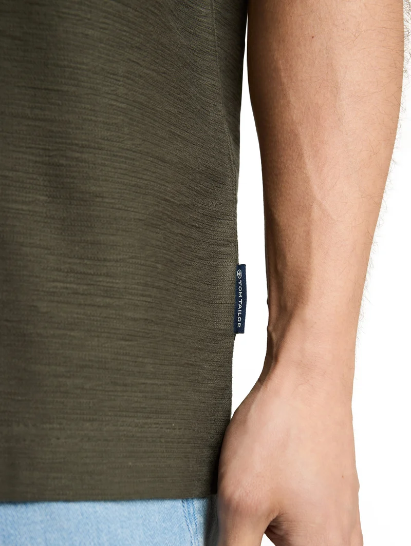 T-Shirt mit Ottoman-Struktur