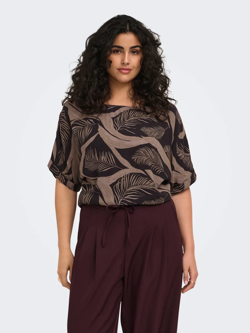 CARVILMA S/S BOATNECK TOP AOP