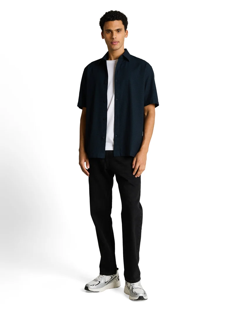 Relaxed Fit Kurzarmhemd mit Streifen