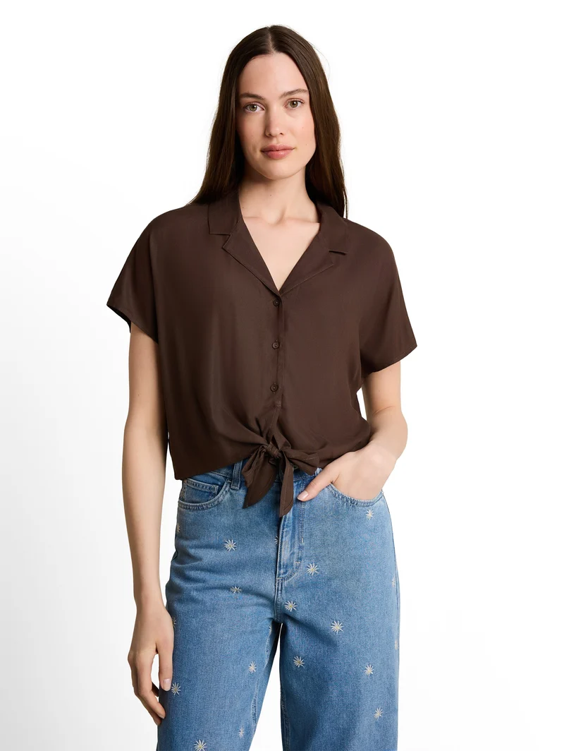 Resort Hemdbluse mit Knotendetail