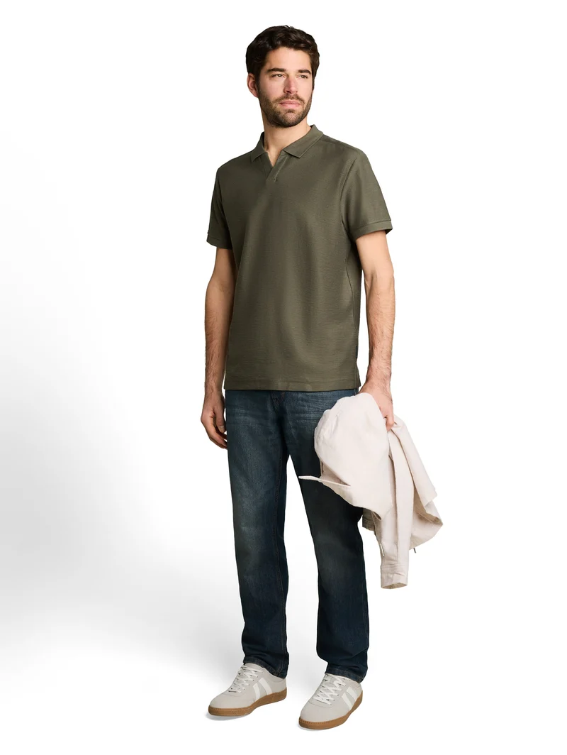 Poloshirt mit Ottoman-Struktur