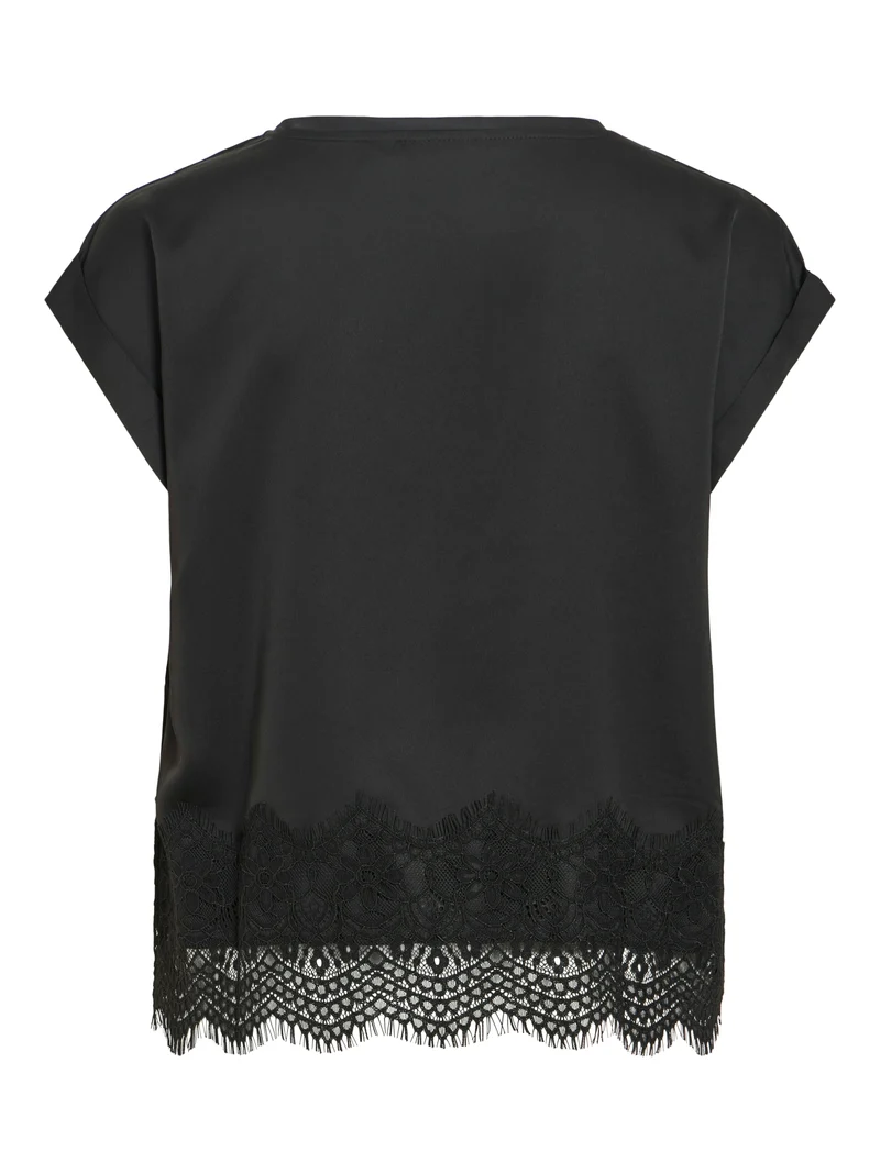 VIELLETTE S/S FULL SATIN LACE TOP - NOOS