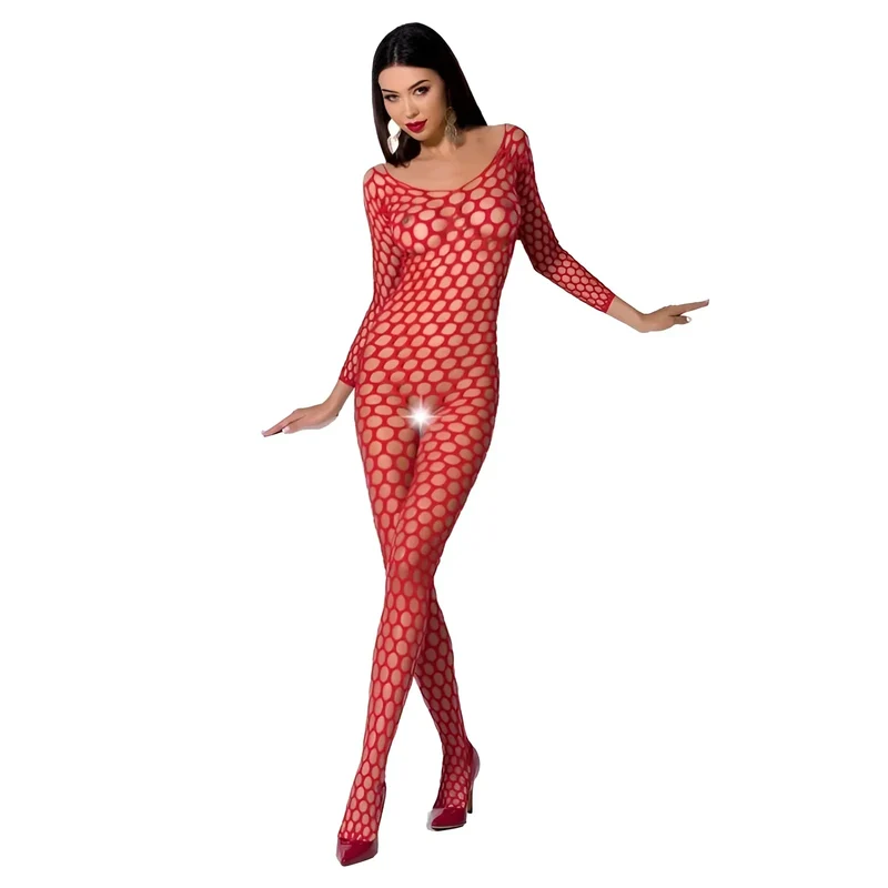 PASSION - WOMAN BS077 BODYSTOCKING SCHWARZ - ONE SIZE