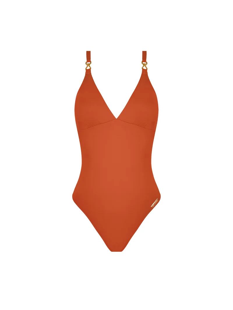Lise Charmel Bademode - Sillage Couture Badeanzug mit kabellosem Träger, Juwelenorange Sillage