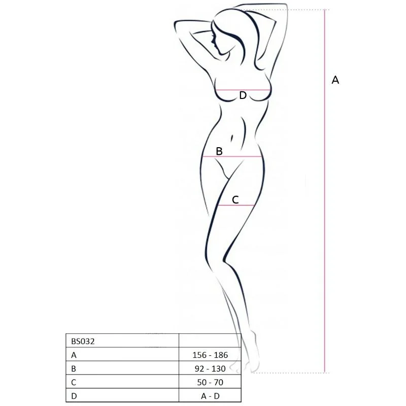 PASSION - WOMAN BS032 BODYSTOCKING SCHWARZ EINE GRÖSSE