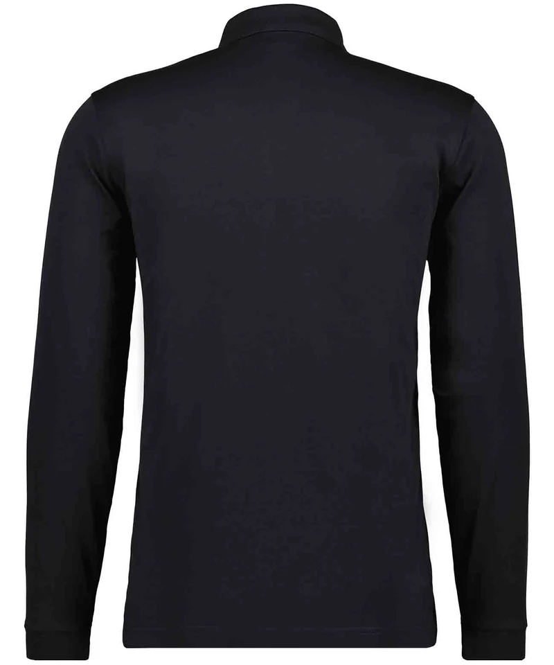 Softknit-Polo mit Brusttasche, Langarm