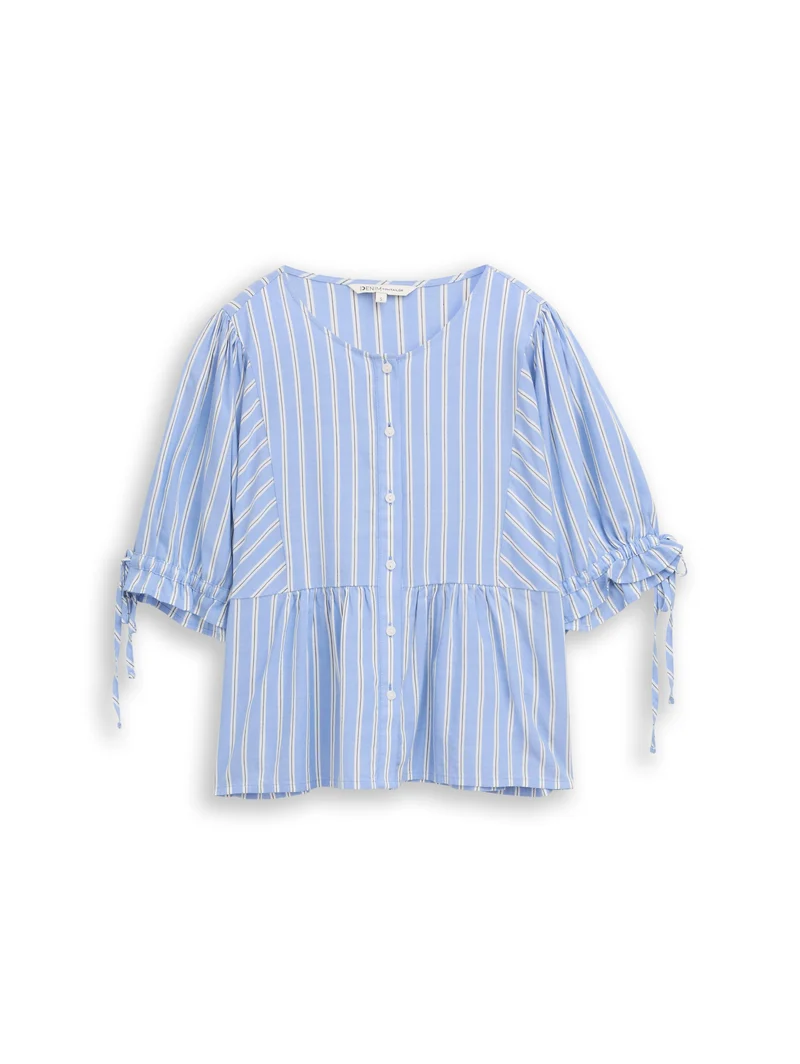 Bluse mit Streifen und Schleifendetails