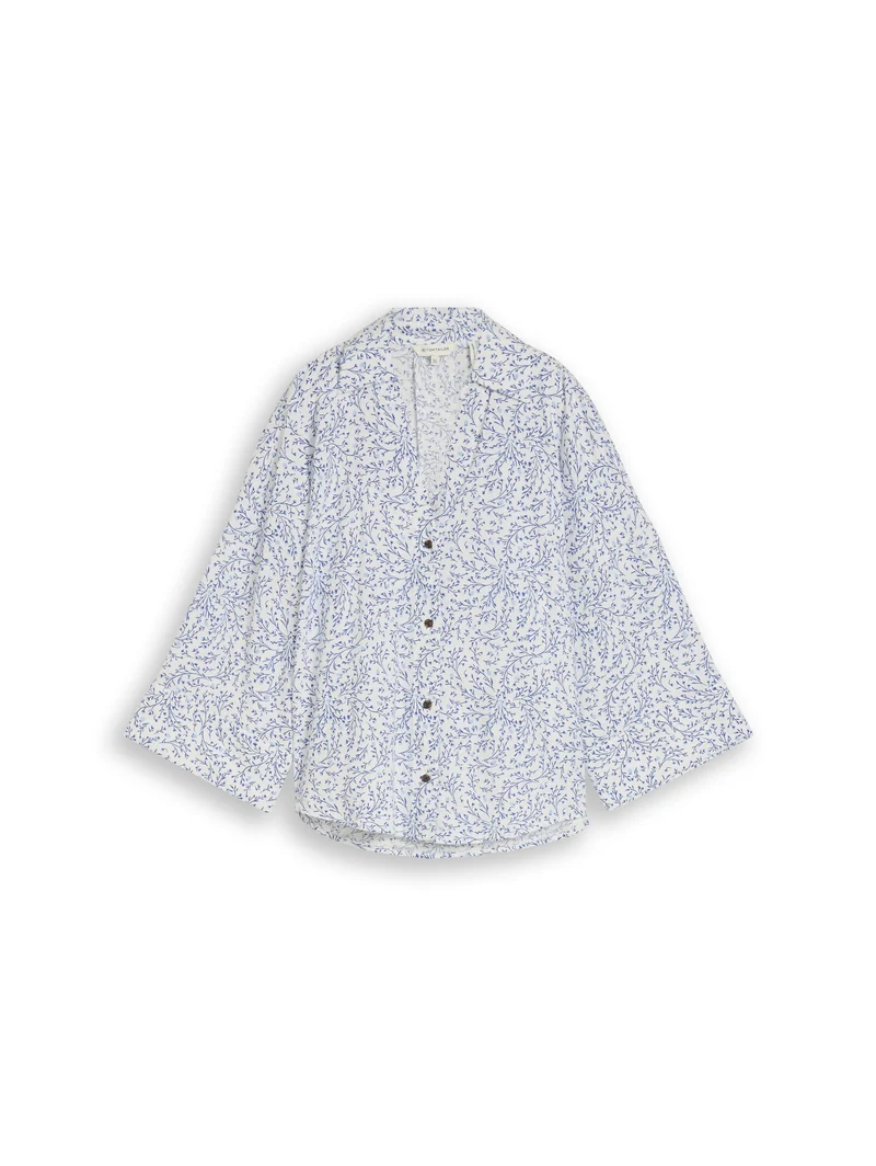 Oversize Bluse mit Leinenanteil