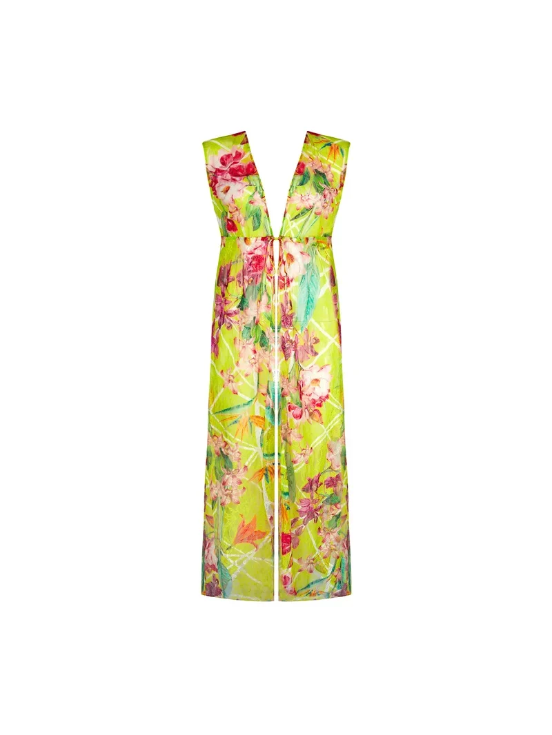 Lise Charmel Bademode - Fleurs Splendeur Long Kimono Splendeur Lime