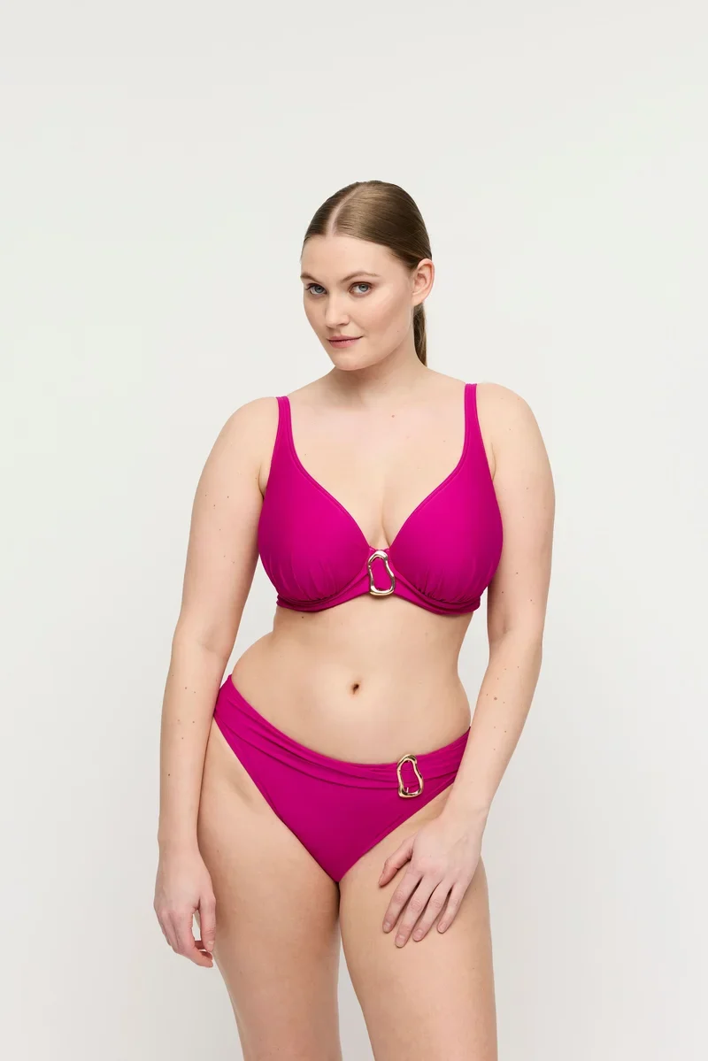 PrimaDonna Swimwear - Uvita Gepolstertes Bikini-Oberteil mit tiefem Ausschnitt, Dunkelmagenta