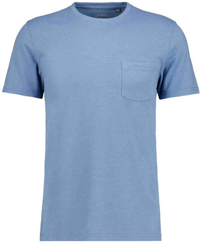 T-Shirt uni mit Brusttasche