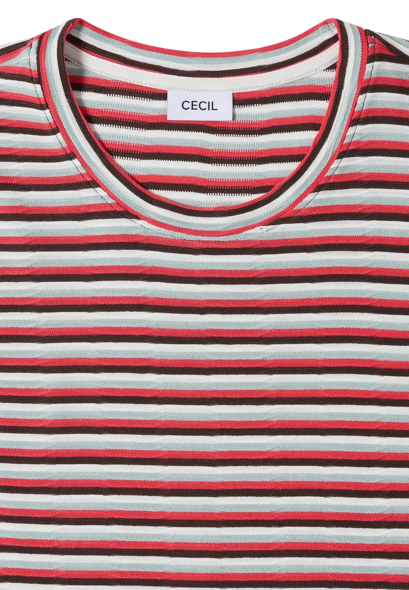 T-Shirt mit Struktur und Streifen