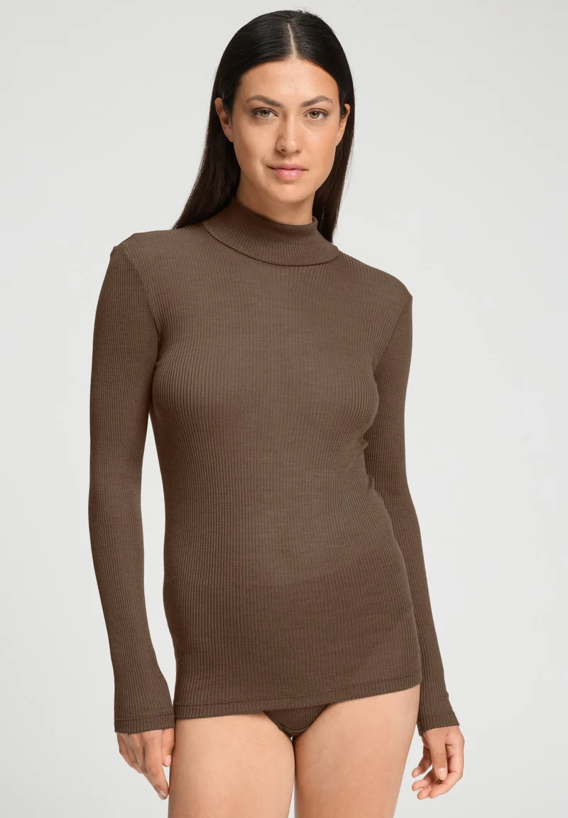 Marcia Turtle-Neck Shirt | natural teak 070758-072768