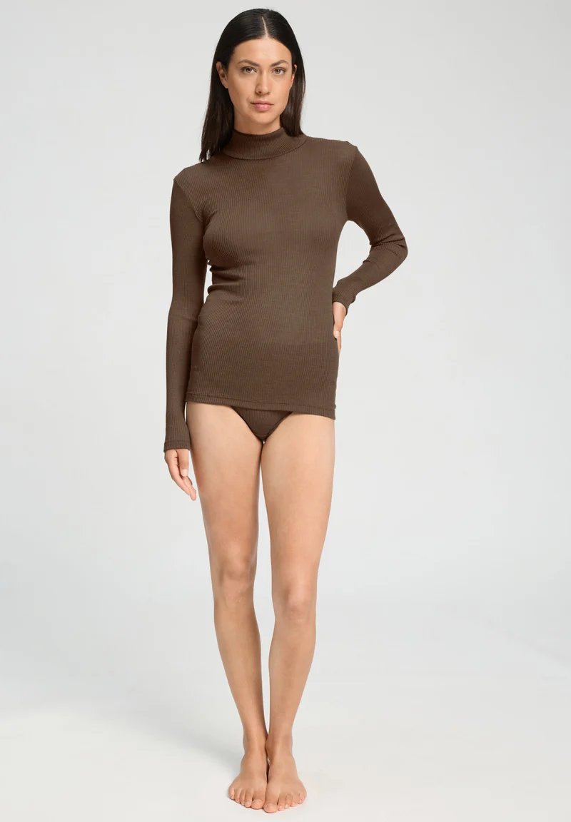 Marcia Turtle-Neck Shirt | natural teak 070758-072768