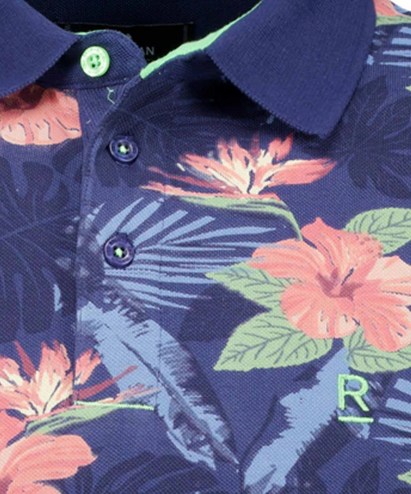 Piqué-Polo mit Alloverprint