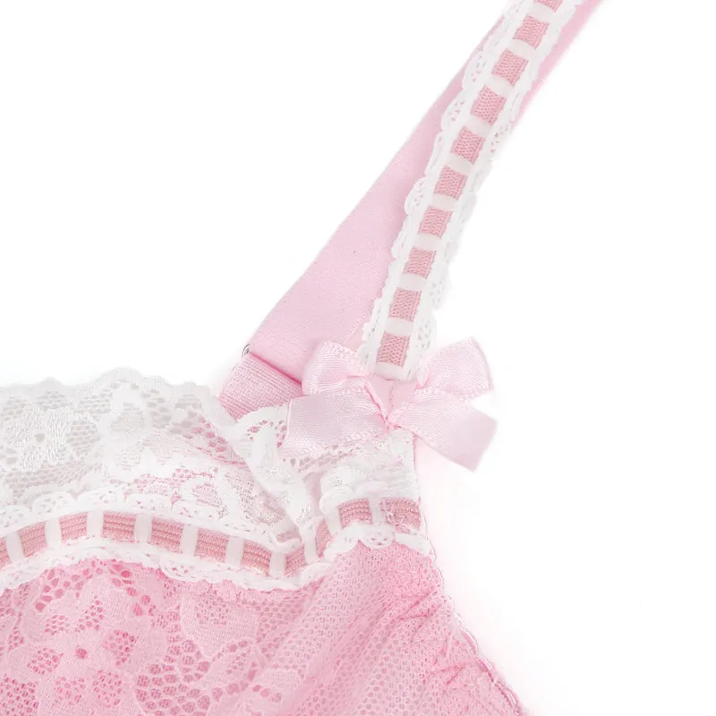 Sexy Pinkes Rüschen-Nachtkleid – Spitze & Strapse, verführerische Lingerie