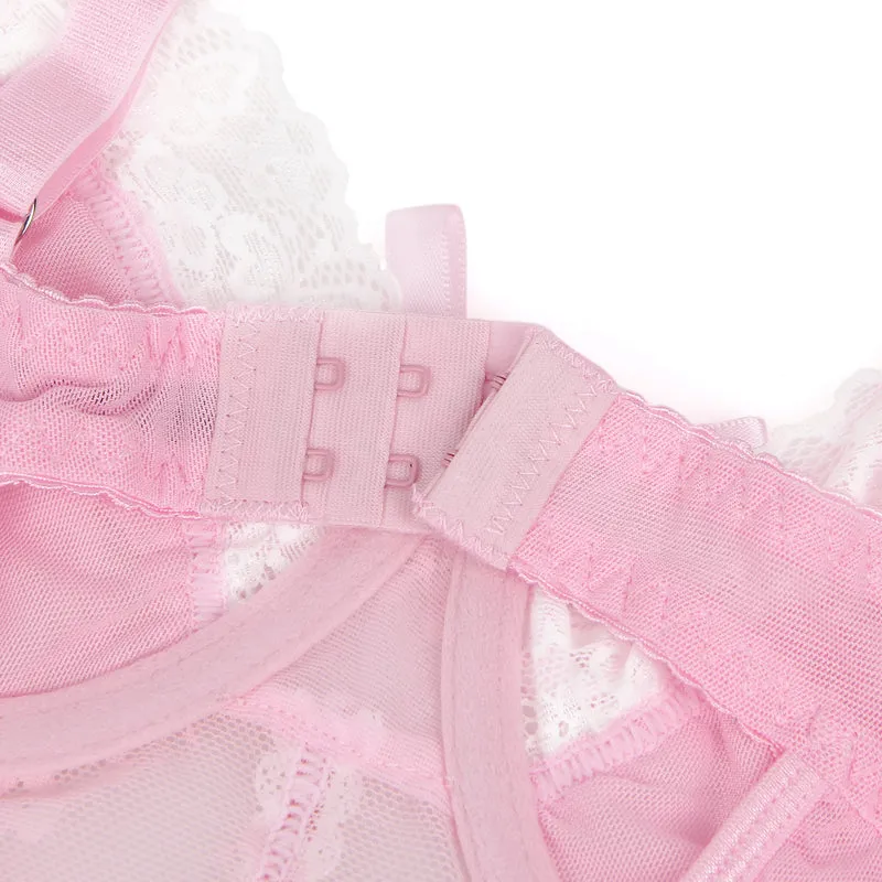 Sexy Pinkes Rüschen-Nachtkleid – Spitze & Strapse, verführerische Lingerie