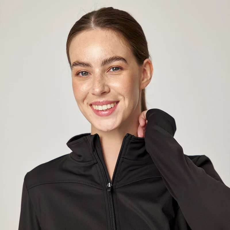 Sportjacke Damen mit Reißverschluss | Schwarz