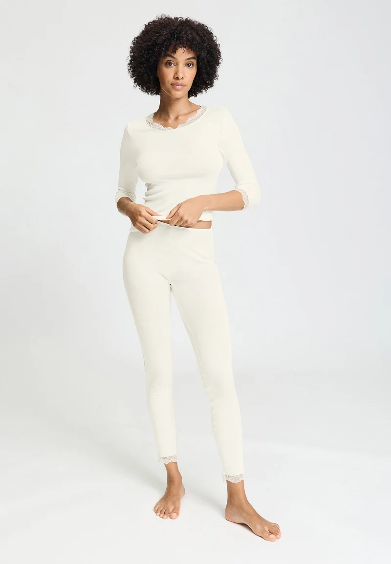 Woolen Lace Leggings | misty white 070771-072123