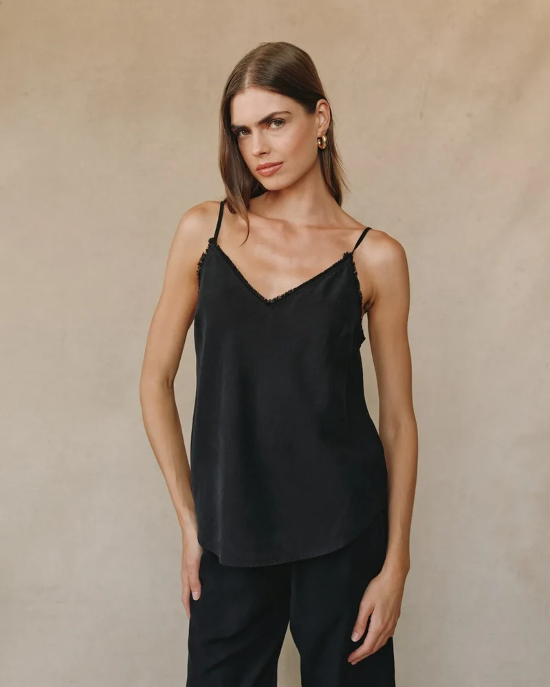 Frayed Cami Vintage Black