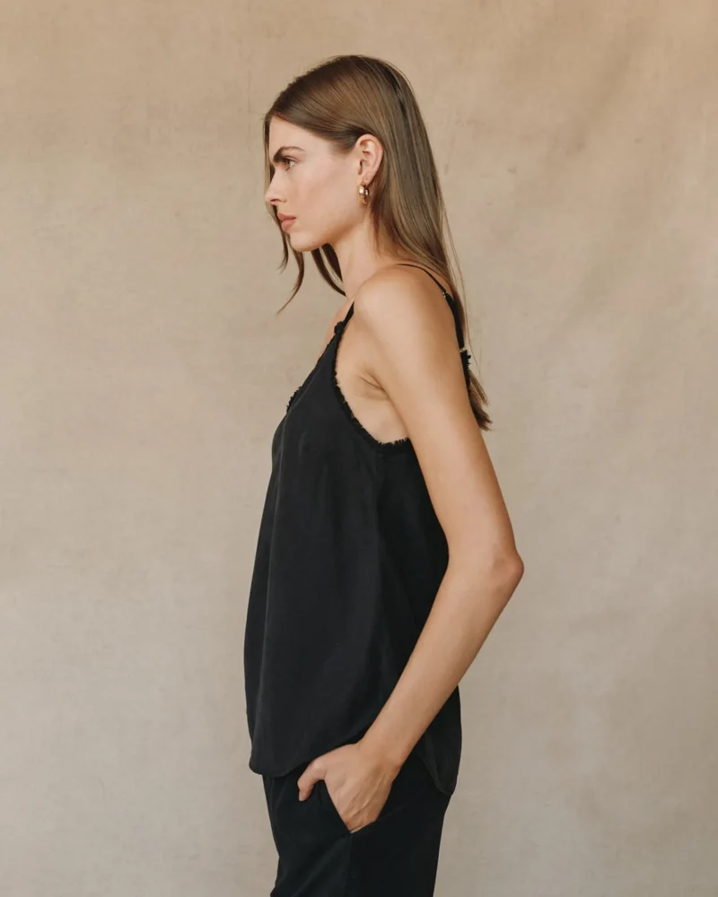Frayed Cami Vintage Black