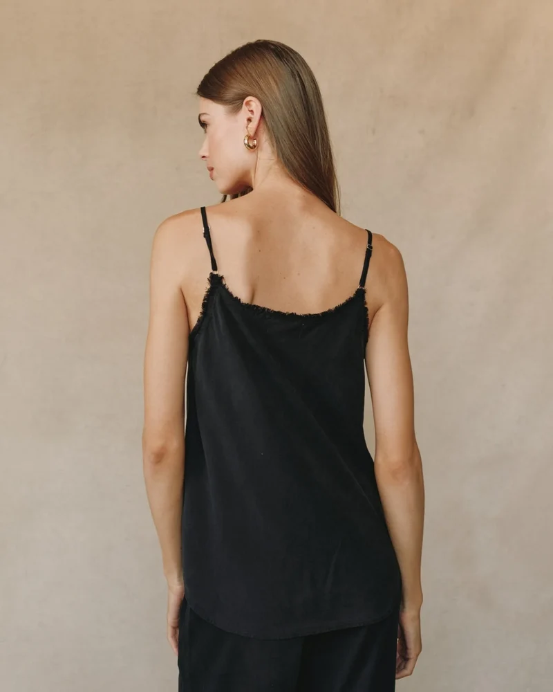 Frayed Cami Vintage Black
